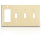 Leviton P326 4-Gang 3-Toggle 1-Decora/GFCI Device Combination Wallplate